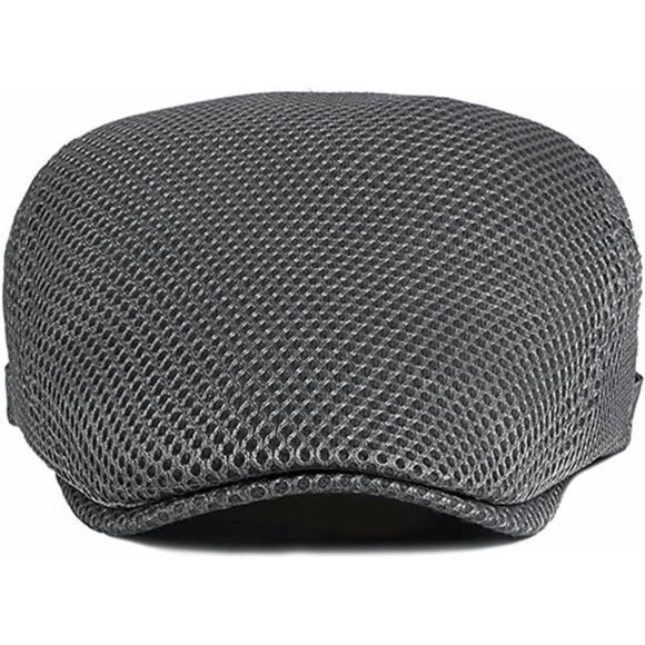 Mens Breathable Mesh Summer Hat Adjustable Newsboy Beret Ivy Cap Cabbie Flat - Picture 5 of 7